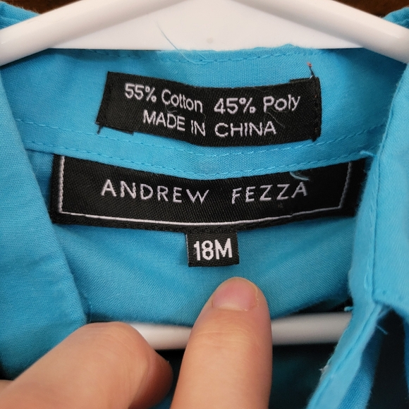 Andrew Fezza 2 Peice Blue Shirt and Vest. Size: 18 Months - Picture 2 of 3